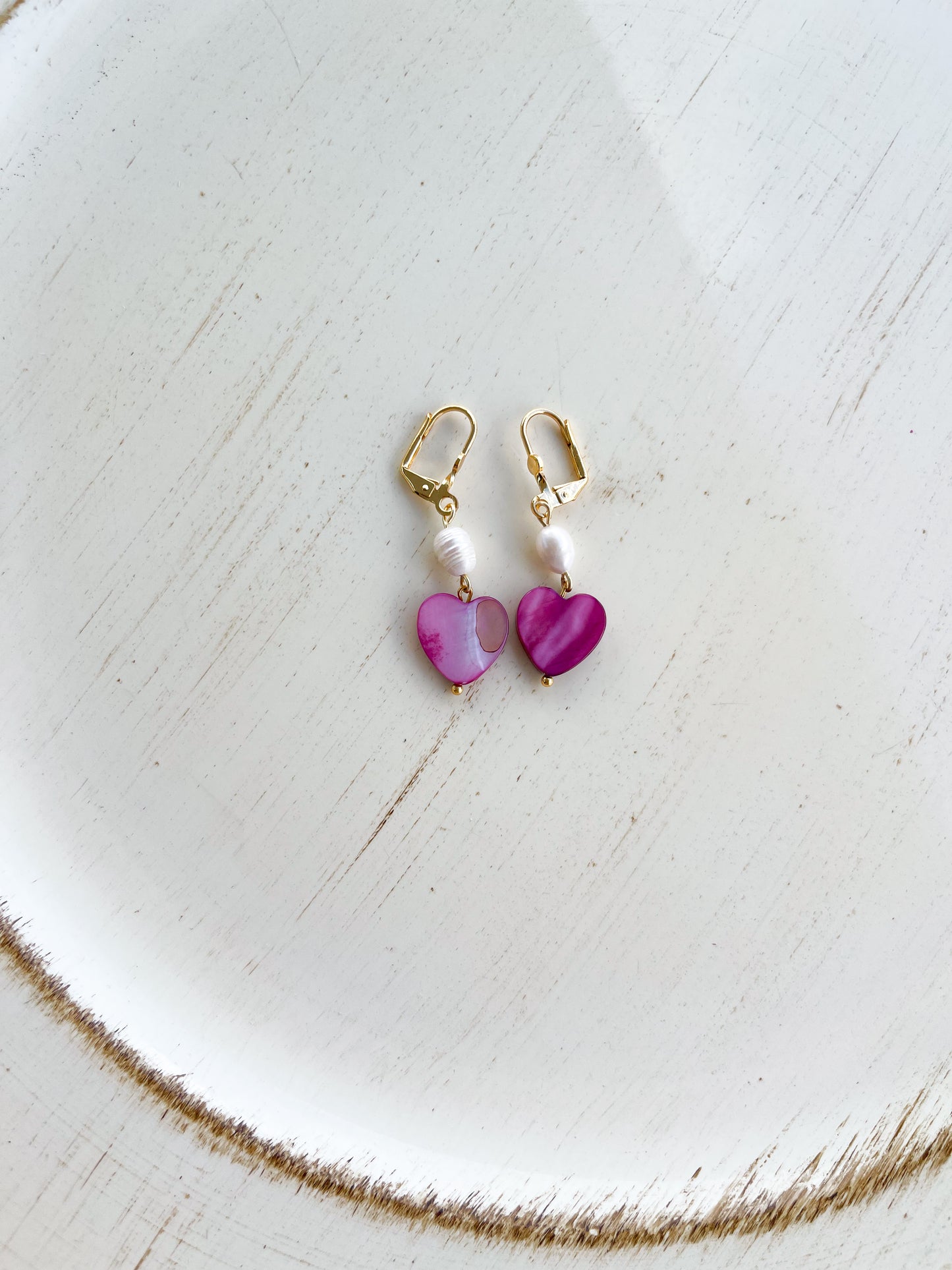 Aretes perla corazón