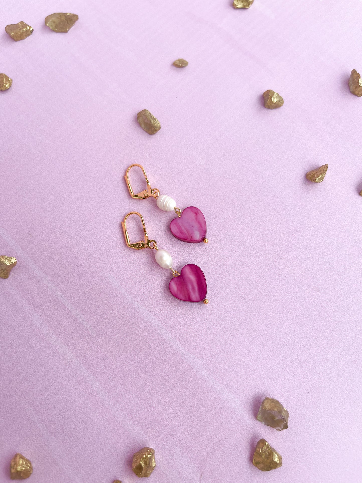 Aretes perla corazón