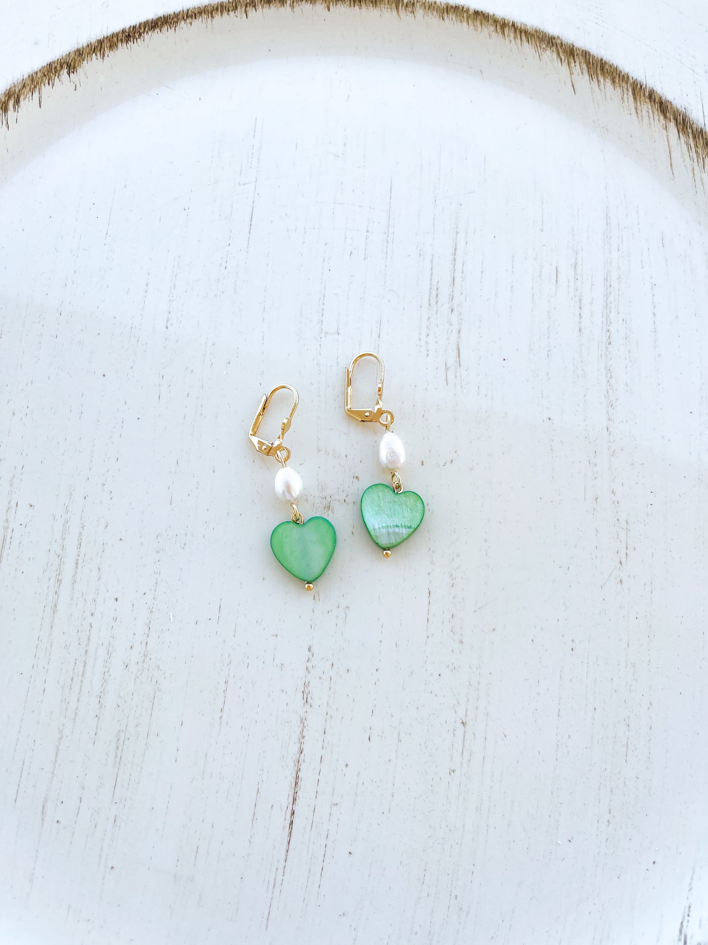 Aretes perla corazón