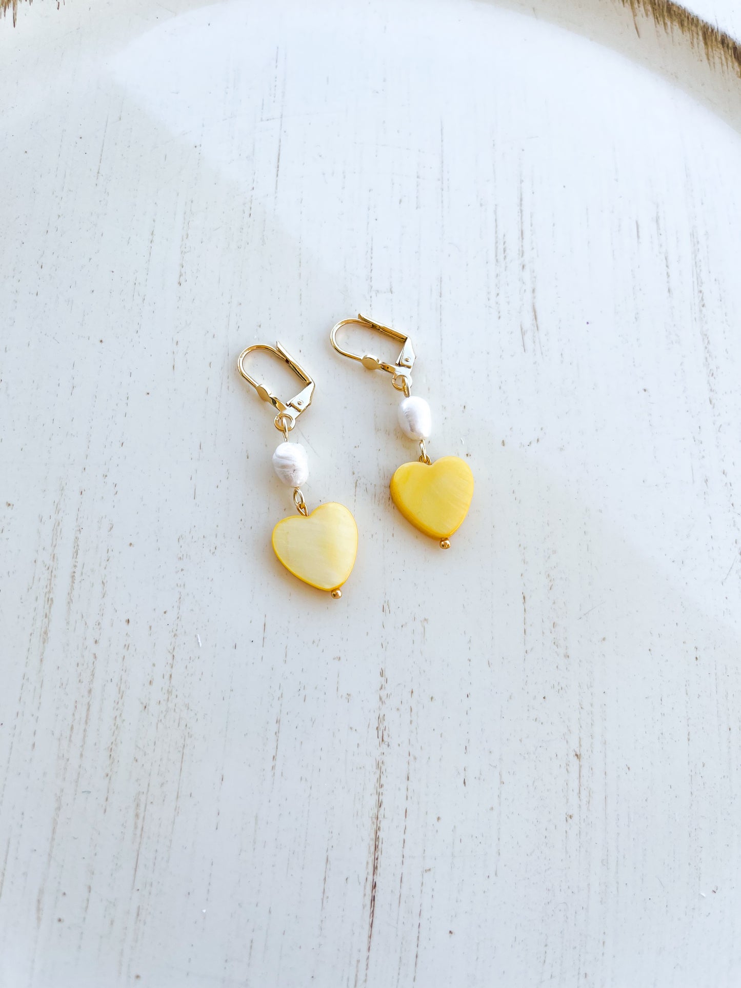 Aretes perla corazón