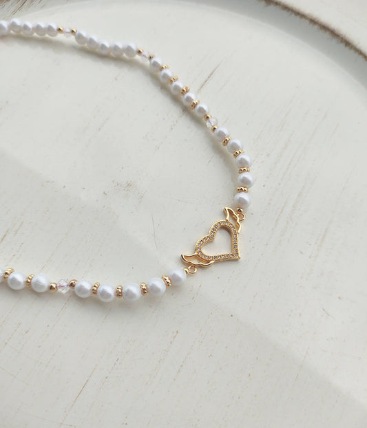 Chocker perlas corazon